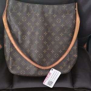 Louis Vuitton Monogram Looping Shoulder Bag Brown and Tan With COA